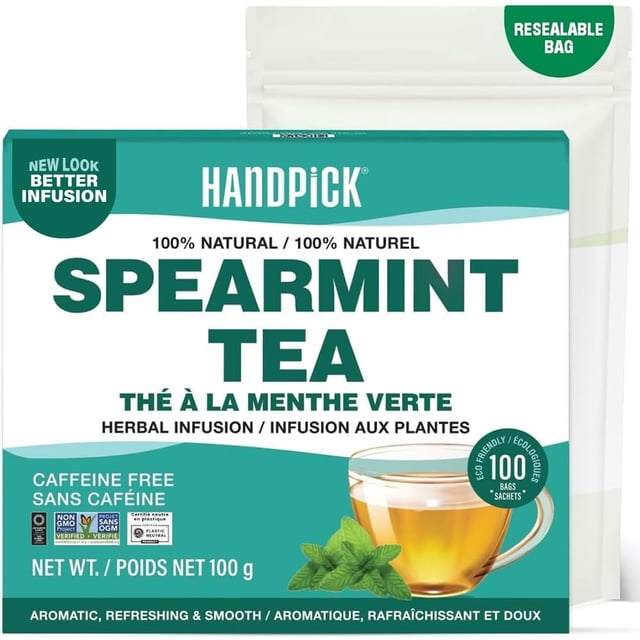 HANDPICK Sachets de Tisane à la Menthe Verte, 100 Unités