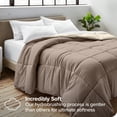 thumbnail image 2 of Bare Home Ultra-Soft Reversible Comforter - Goose Down Alternative - Full, Taupe/Sand, 2 of 8