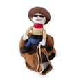 thumbnail image 1 of Dog Cowboy Costume Outfit | Funny Pet Horse Riding Clothes | Soft Comfortable Fabric | Brown Hat Mask | Photo Prop, 1 of 2