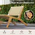 thumbnail image 4 of Costway Teak Wooden Chair with Braided Rope Seat & Backrest Mid Century Modern Accent Chair, 4 of 7