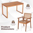 thumbnail image 3 of Gymax 5PCS Acacia Wood Dining Set Outdoor Table & Rattan Chairs for Balcony Poolside, 3 of 10