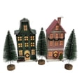 thumbnail image 3 of Holiday Time 5 Pack Village Set Decor, Tinsel Tree & Paper House Decor Set, 3 of 6