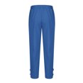 thumbnail image 4 of FAIWAD Men's Linen Capri Pants Elastic Waist Lightweight Straight Pants Loose Drawstring Casual Trousers, 4 of 5