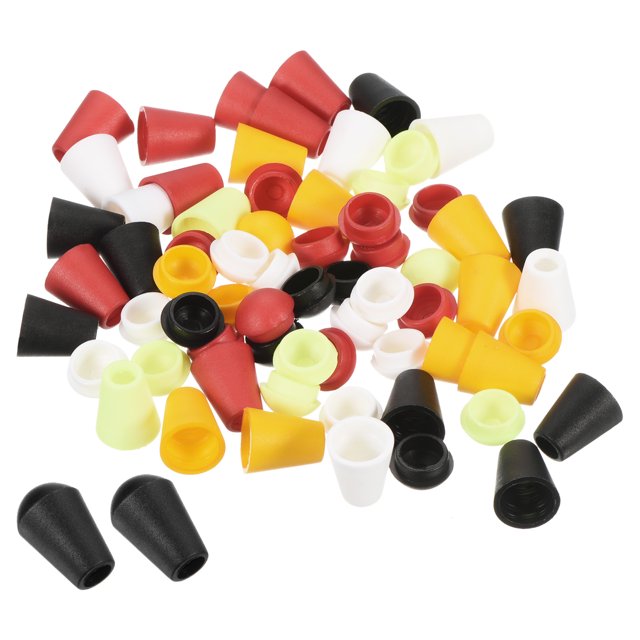 Unique Bargains Bell End Stopper Cord Rope Lock for Drawstring Bag, Golden Green Red Black White, 100 Pack
