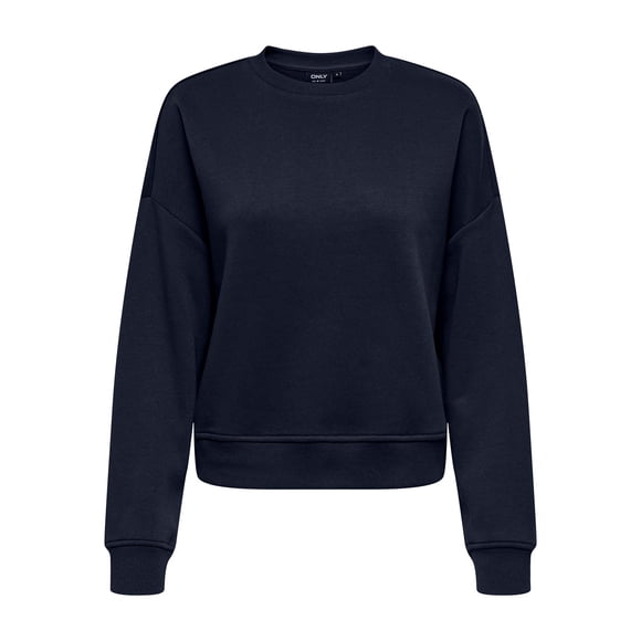 ONLY Chandail pour Femme - Chandail ONLSWEAT LIFE à Col Rond OVERSIZE, Col Rond, Mélange de Coton Bleu G (Grand)