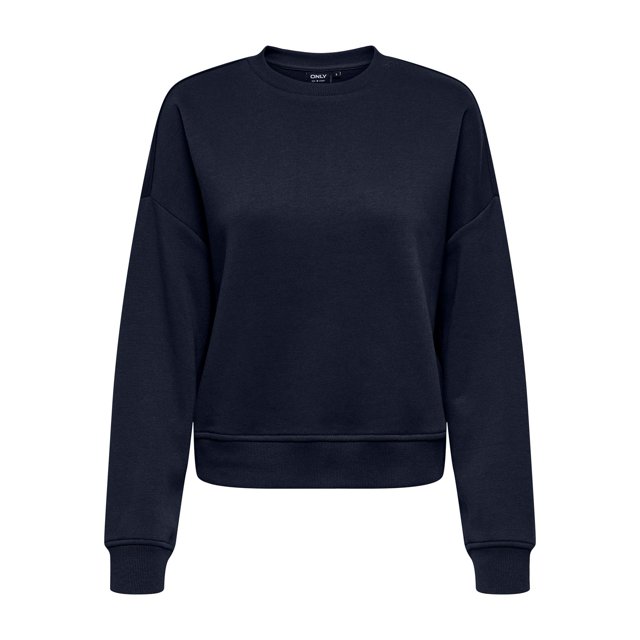 ONLY Chandail pour Femme - Chandail ONLSWEAT LIFE à Col Rond OVERSIZE, Col Rond, Mélange de Coton Bleu G (Grand)