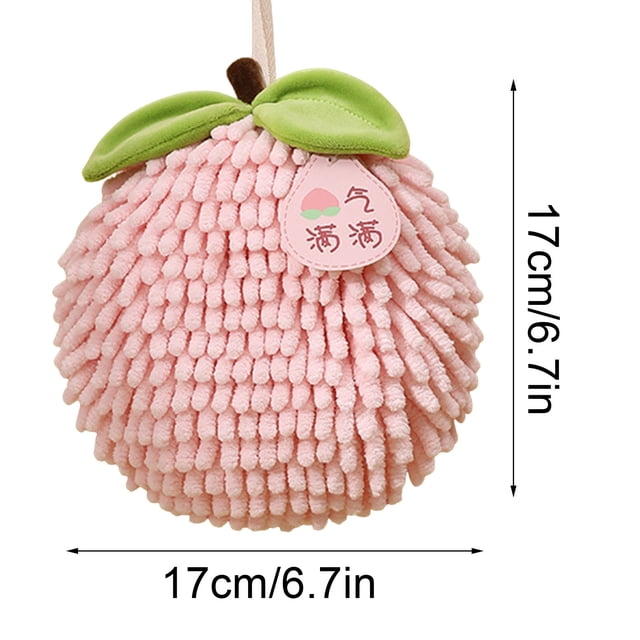 Towels for Bathroom,Fuzzy Ball Hand Towel with Hanging Loop for Bathroom Cute Fruit Decorative Ball Towel Soft Absorbent Ball Towel Sets for Kitchen Bathroom,Hand Towels for Bathroom