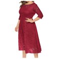 thumbnail image 1 of LLYwey en Liquidation Robes Fluides d'Automne pour Femmes Mode Col en V Fente Petite Traîne Robe Longue Robe de Soirée Robe Longue Nouvelle Robes Trapèze Rouge 3TG, 1 of 5