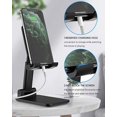 thumbnail image 4 of Jinsinto Adjustable Cell Phone Stand, Foldable Phone Holder Tablet Stand for Desk, Angle Height Adjustable Cell Phone Stand black, 4 of 5