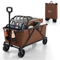 thumbnail image 1 of Costway Chariot Robuste avec Guidon Réglable, Porte-Bouteilles et Pochette de Rangement, Café, 1 of 10