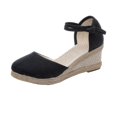 thumbnail image 1 of yulier Sandales Compensées Espadrilles à Plateforme à Bout Fermé pour Femmes, Talons Hauts Confortables, Chaussures d'Été pour Femmes avec Boucle Ajustable, 1 of 6