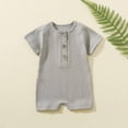 thumbnail image 1 of UPPADA Ropa De Verano Para NiñAs Toddler Baby Girl And Boys 2024 Summer Rompers Short Sleeve Crewneck Jumpsuits Cotton Ribbed Button Solid Infant Onesie Toddler Clearance Clothes Girls, 1 of 4