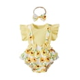 thumbnail image 1 of Fortune Haut à Col Rond Imprimé de Fleurs pour Bébé Fille, Short à Bretelles, Ensemble 2 Pcs, 0-18 m, 1 of 1