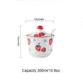 thumbnail image 3 of Hand Drawn Pattern Sugar Bowl With Lid, Ceramic Teacup Shape Sugar Pot, Coffee Accessories, Sugar Pourer, Kitchen Storage-Red Strawberry-1, 3 of 8