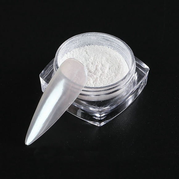 Shimmering White Chrome Pearl Nail Powder for Wedding and Bridal Nail Design - Mirror Effect Fairy Powder for DIY Nail Art