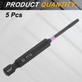 thumbnail image 3 of Uxcell 5pcs TT10 Torx Impact Screwdriver Bit 1/4" Hex Shank 3" Long Magnetic with Hole, 3 of 7