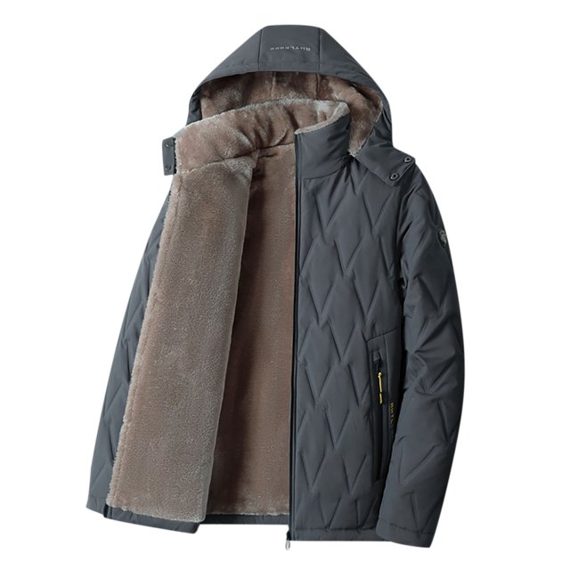 Windproof Jacket men Solid Casual Thicken Hooded Zipper Winter Keep Warm Windproof Jacket Coats