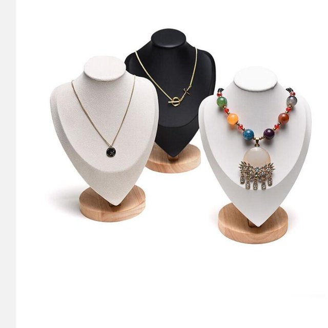 Ruiboury Necklace Display Bust Chic and Stable for Dresser Retail store Showroom Black L 1Set