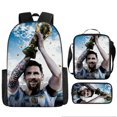 thumbnail image 1 of Soccer Star Printed Backpack Three-piece Set, Youth School Bag, Student Backpack-SinKeeU, 1 of 4