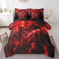 thumbnail image 1 of Erosebridal Thunder Lightning Bedding Sets Queen Size, Geometry Abstract Comforter Sets with Sheets, Neon Glowing Reversible Bed Set, Breathable Bedroom Decoration, 7pcs, 1 of 5