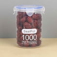 thumbnail image 1 of Meitianfacai s 1000ml Transparent Plastic Food Storage Containers with Lid, Kitchen Airtight Food Storage Jars, BPA Free, Seal Four Snap Designs, 1 of 7