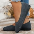thumbnail image 2 of Dakaela Ballerines pour Femmes à Bout Rond en Tricot à Enfiler Ballerines de Marche Mocassins à Petit Talon Compensé Gris 7,5, 2 of 8