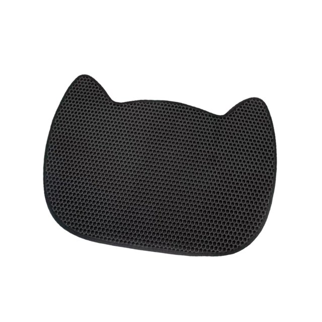 Cat Litter Mat Double Layer Scratch Resistant Large Indoor Cat Supplies Reusable Black