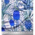 thumbnail image 1 of Soimoi Poly Georgette Fabric Leaves & Pine Fruits Printed Fabric 1 Yard 42 Inch Wide, 1 of 3