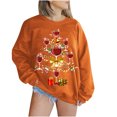 thumbnail image 2 of EGNMCR Chandail en Molleton de Noël Mode Femme Manches Longues Col Rond Imprimé de Noël Haut Ample Blouse Chandails en Molleton, 2 of 5