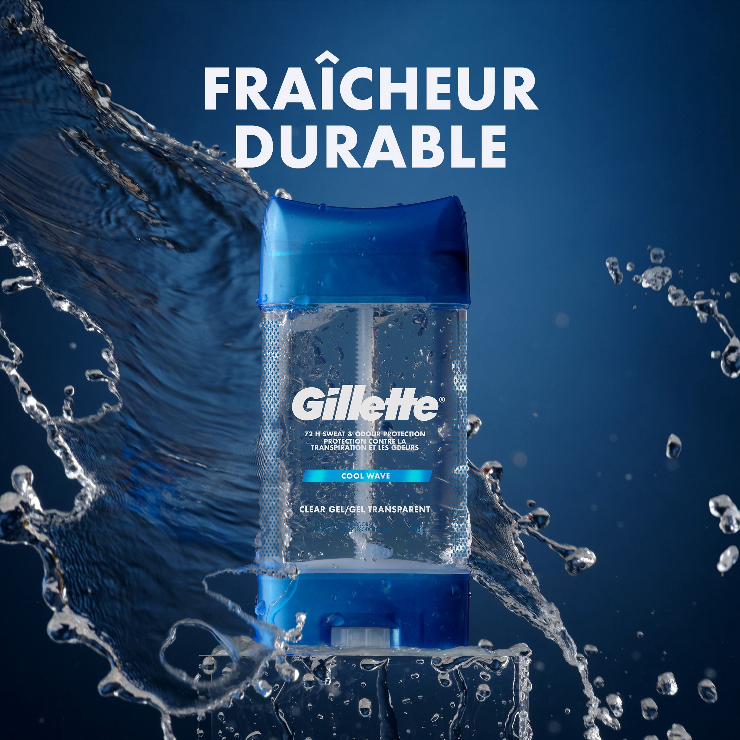 Gillette Antisudorifique en Gel Transparent et Déodorant pour Hommes Parfum Cool Wave
