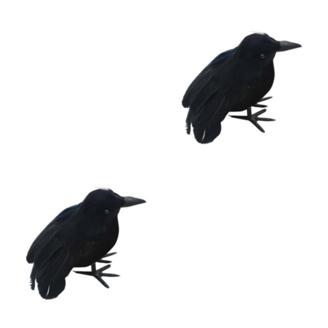 kurtrusly Horror Props For Halloween - High Simulation Black Crow Ornament For Festive Flying Crow 2Set