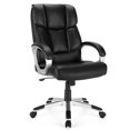 thumbnail image 1 of Costway Chaise de Bureau d'Ordinateur Exécutive à Dossier Haut, Grande Taille, en Cuir, Réglable, 1 of 10