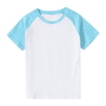 thumbnail image 1 of VKOYWKM T-Shirts pour Tout-Petits Garçons Filles à Blocs de Couleur Raglan Hauts Mignons Col Rond Manches Courtes T-Shirts Petites Filles Chemise de Rentrée, 1 of 9