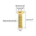 thumbnail image 2 of Flat Head Socket Cap Screws, M3-0.5 x 12mm Brass Inner Hex Drive Fasteners Bolts 24Pack, 2 of 6