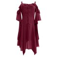thumbnail image 1 of Off Shoulder Dress Summer Womens Fashion Dark In Love Ruffle Sleeves Off Shoulder Gothic Midi Dress, 1 of 3