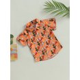thumbnail image 3 of Fortune Kids Boys Shirts Cactus Cattle Print Button Short Sleeve Tops Holiday Beach Blouse, 3 of 6