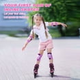 thumbnail image 3 of Patins en Ligne pour Enfants avec Roues Entièrement Lumineuses Patins à Roulettes Ajustables pour Jeunes Débutants Intérieur Extérieur Rose P, 3 of 9