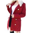 thumbnail image 1 of Womens Autumn And Woolen Winter Lapel Cloth Coat Trench Jacket Long Overcoat Outwear, 1 of 7