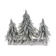 thumbnail image 1 of Triple Pine Tree On Wood Base (Snow Covered), 1 of 3