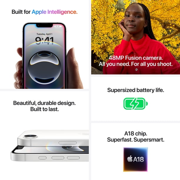 iPhone 16e (Unlocked) 128GB White - Walmart.ca