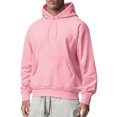 thumbnail image 1 of Innerwin Sweatshirts Drawstring Men's Hoodies Fall Solid Color Thick Hooded Sweatshirt Pink L, 1 of 3