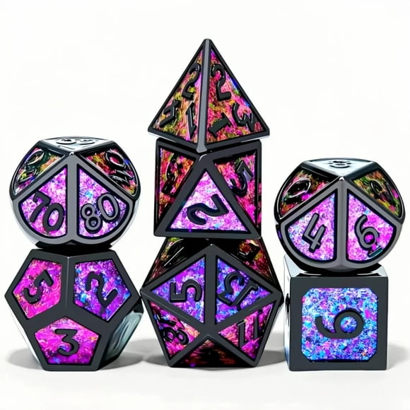 DND Metal Dice 7-Piece Set for Dungeons and Dragons DND 5e RPG Gift, Board Game Tabletop Role Playing Dice Game, Birthday Gift, Christmas, Thanksgiving, Halloween