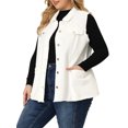 thumbnail image 4 of GRACE & GRANDEUR Gilet en Jean pour Femme Grande Taille Ourlet Brut Sans Manches Veste en Denim Mode 4X Blanc, 4 of 6