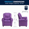 thumbnail image 3 of Contemporary Lavender Vinyl Kids Recliner with Cup Holder and Headrest, 3 of 9