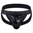 thumbnail image 1 of EOYWHK Mens Adjustable Jockstrap Stretch G-String Thong Shiny Open Crochet T Back Brief with Pouch, 1 of 3