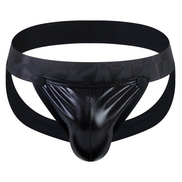 EOYWHK Mens Adjustable Jockstrap Stretch G-String Thong Shiny Open Crochet T Back Brief with Pouch