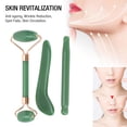 thumbnail image 3 of Outil de Massage Grattant Gua Sha, Rouleau Jadestone 3 Pcs Réduction des Plis Taches Décoloration Rouleau à Double Extrémité avec Outil de Grattage en L pour Usage Domestique Vert,Blanc, 3 of 7