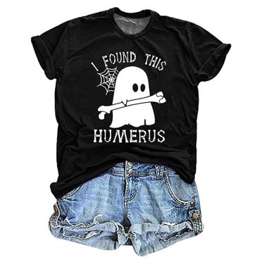 T-Shirts pour Femmes Décontractés Graphiques Col Rond Manches Courtes T-shirt pour Festivités d'Halloween et Usage Quotidien