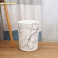 thumbnail image 1 of Mainstays 11.4 Litre Round Plastic Waste Can, White Marble 1 Piece, 1 of 5