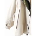 thumbnail image 4 of Female'S Hooded Trench Coat Lapel Button Down Jacket Color Block Mid-Length Windbreaker Apricot M, 4 of 6